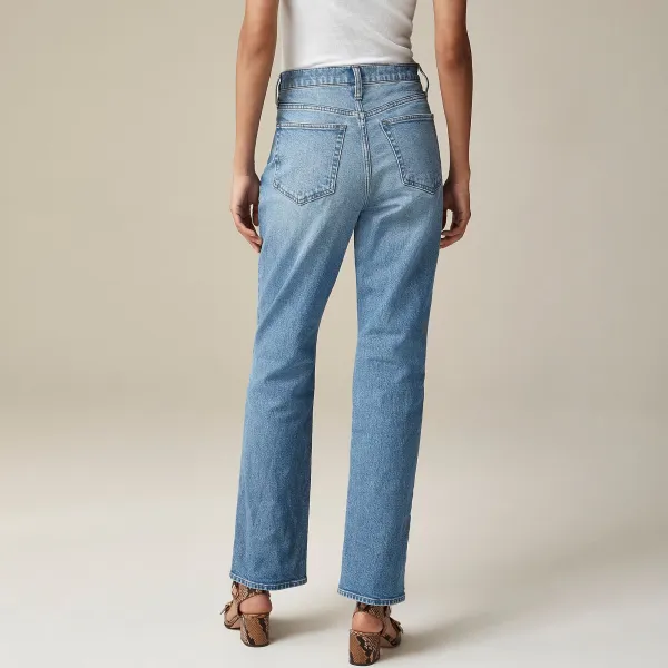 High-rise straight jean semi-stretch