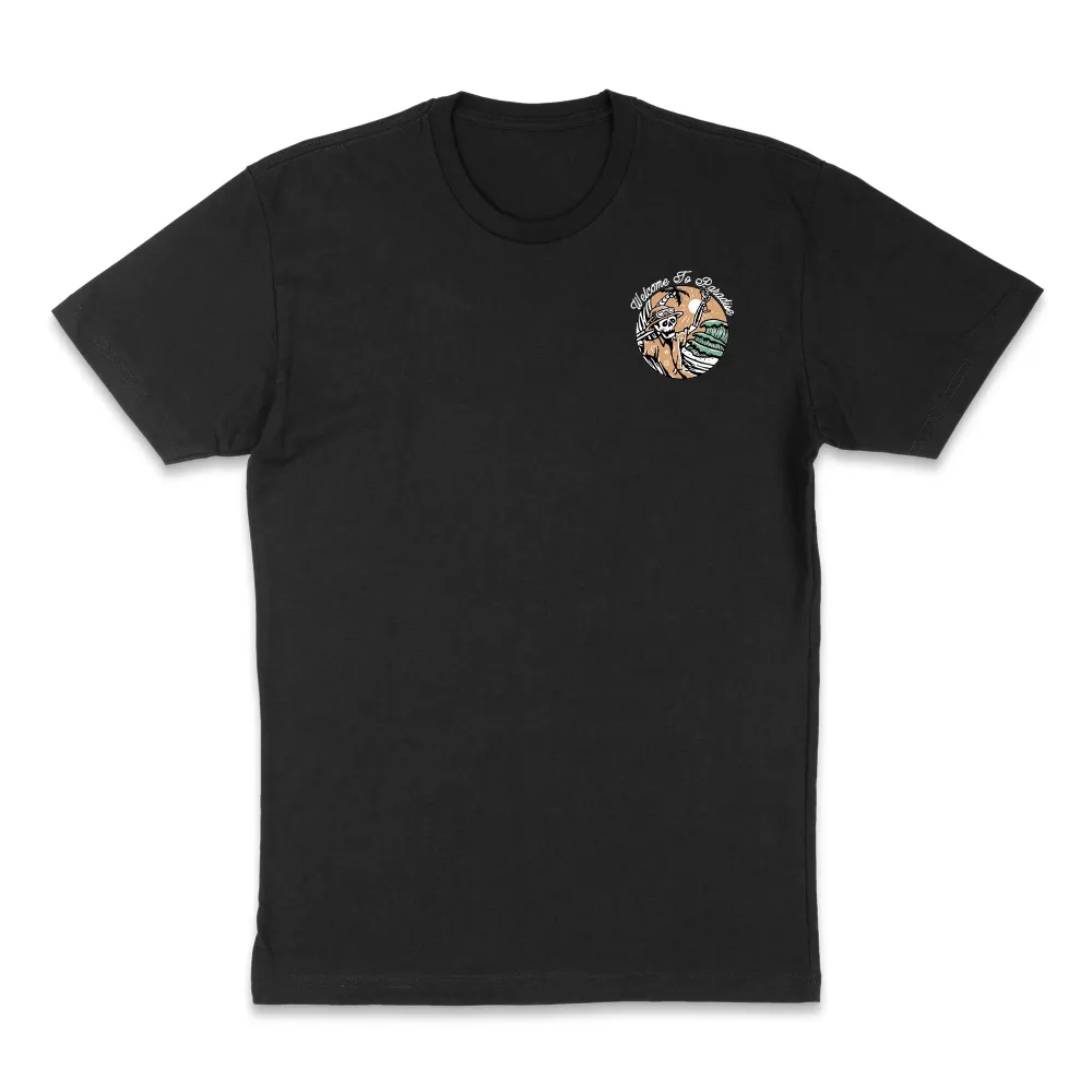 Men'S Summer Round Neck Short Sleeve Casual T-Shirt With Slogan And Skull Print