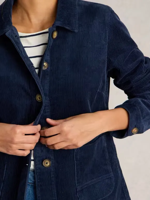 Carrie Corduroy Jacket In Dark Navy