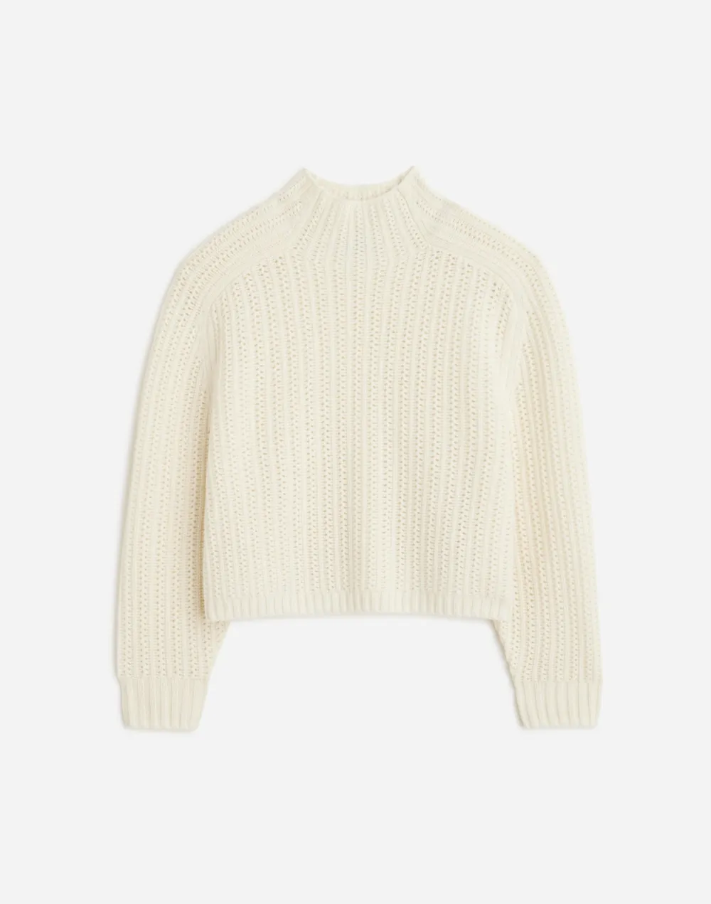 Pointelle-Stitch Mockneck Sweater