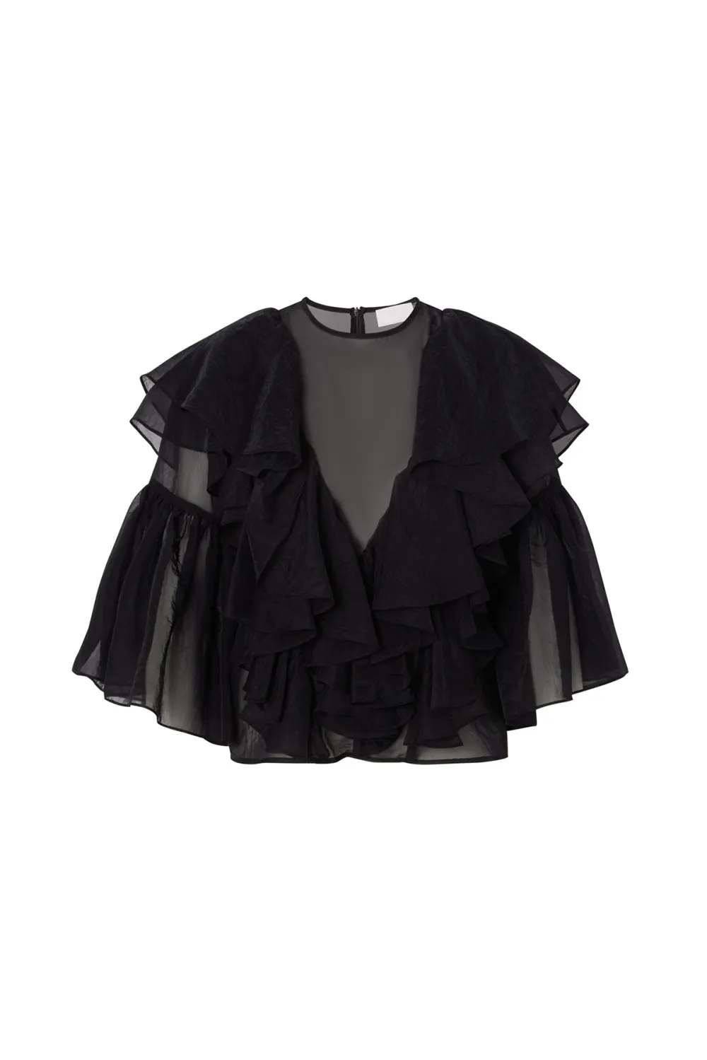 Ruffled Organza Blouse