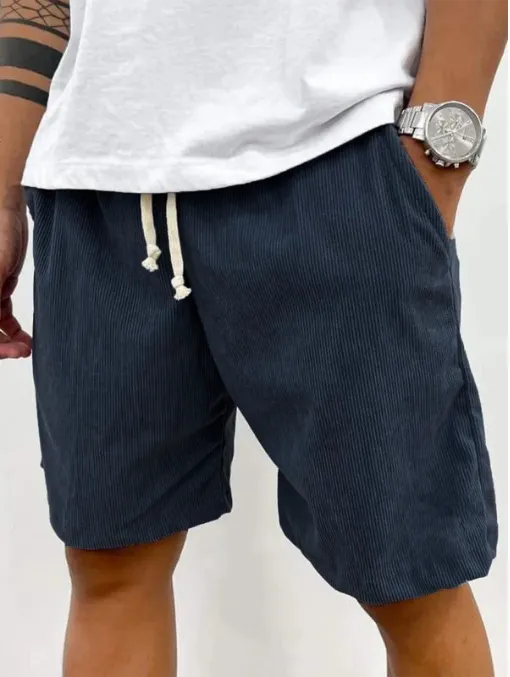 Men's solid corduroy shorts