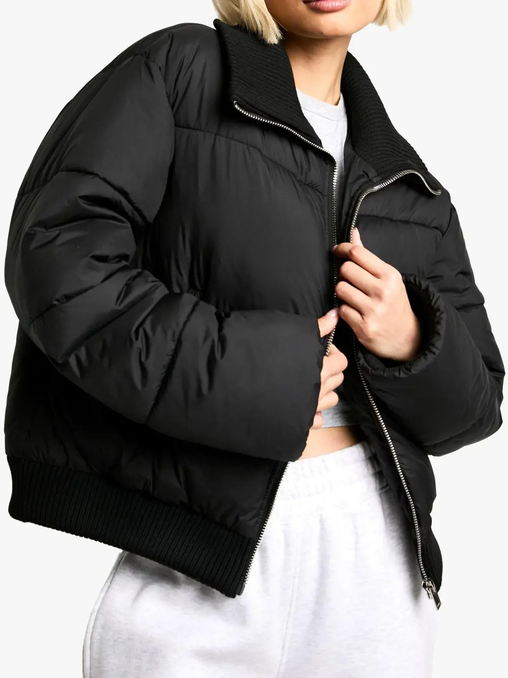 RIB DETAIL PUFFER JACKET