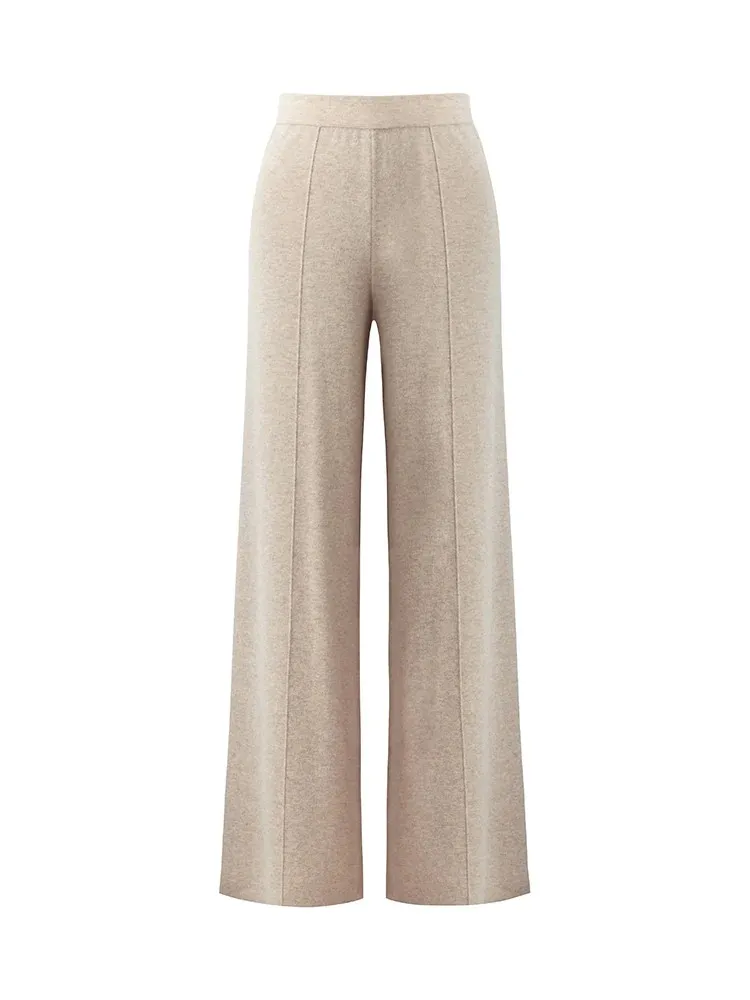 Machine Washable Wool Wide Leg Women Pants