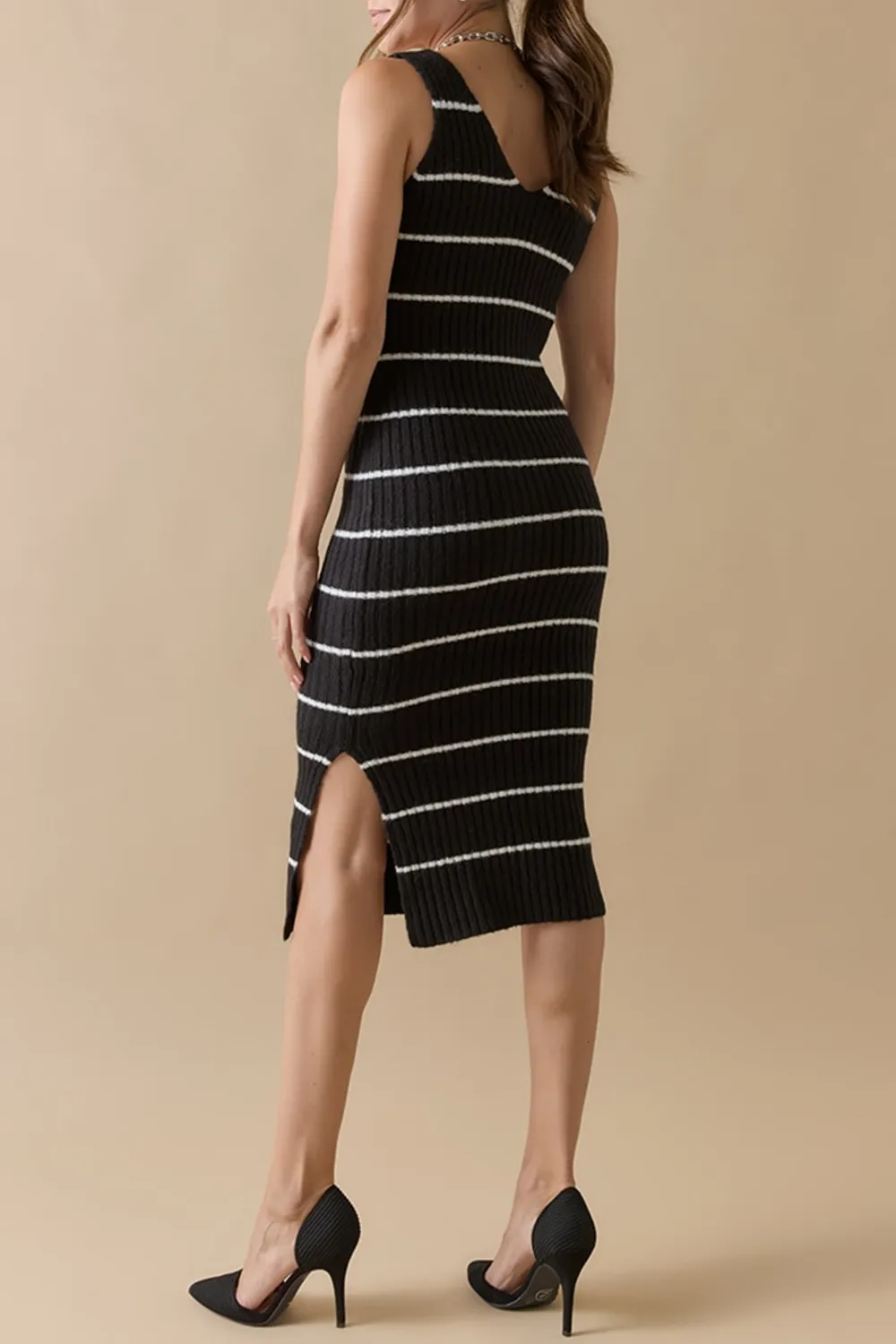 Nela Striped Midi Dress