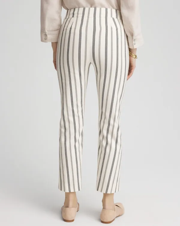 Slub Striped Cropped Pants
