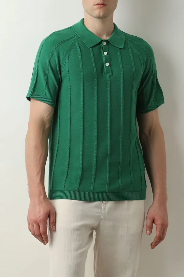 Green Organic Cotton Polo T-shirt