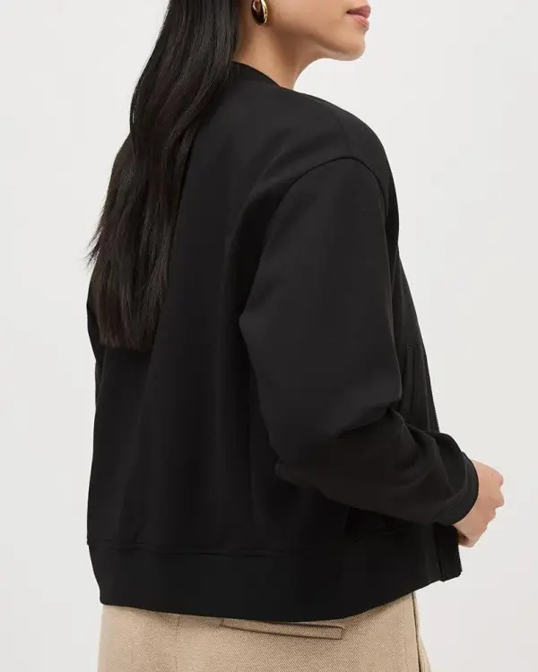 Zipped Black Bomber Jacket