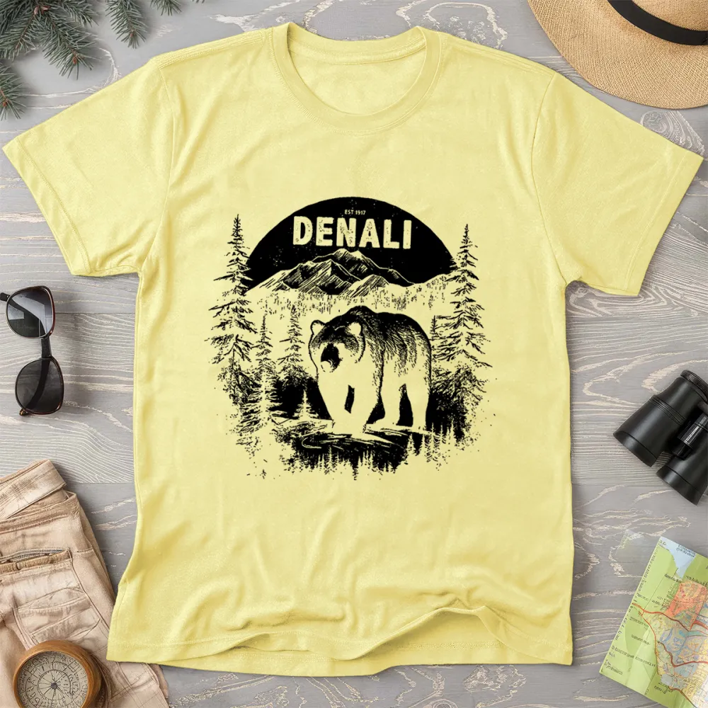 Denali National Park Grizzly Bear Crewneck T-Shirt