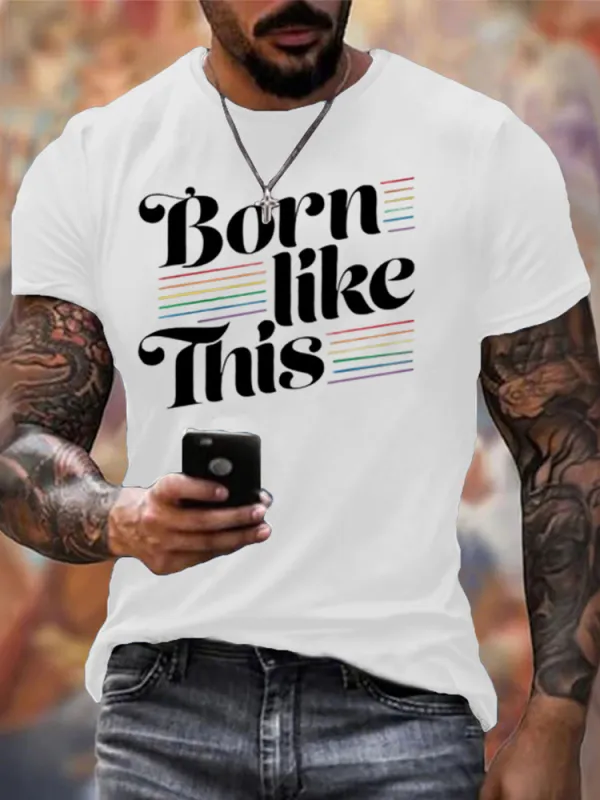 Men'S Born Like This Round-Neck T-Shirt