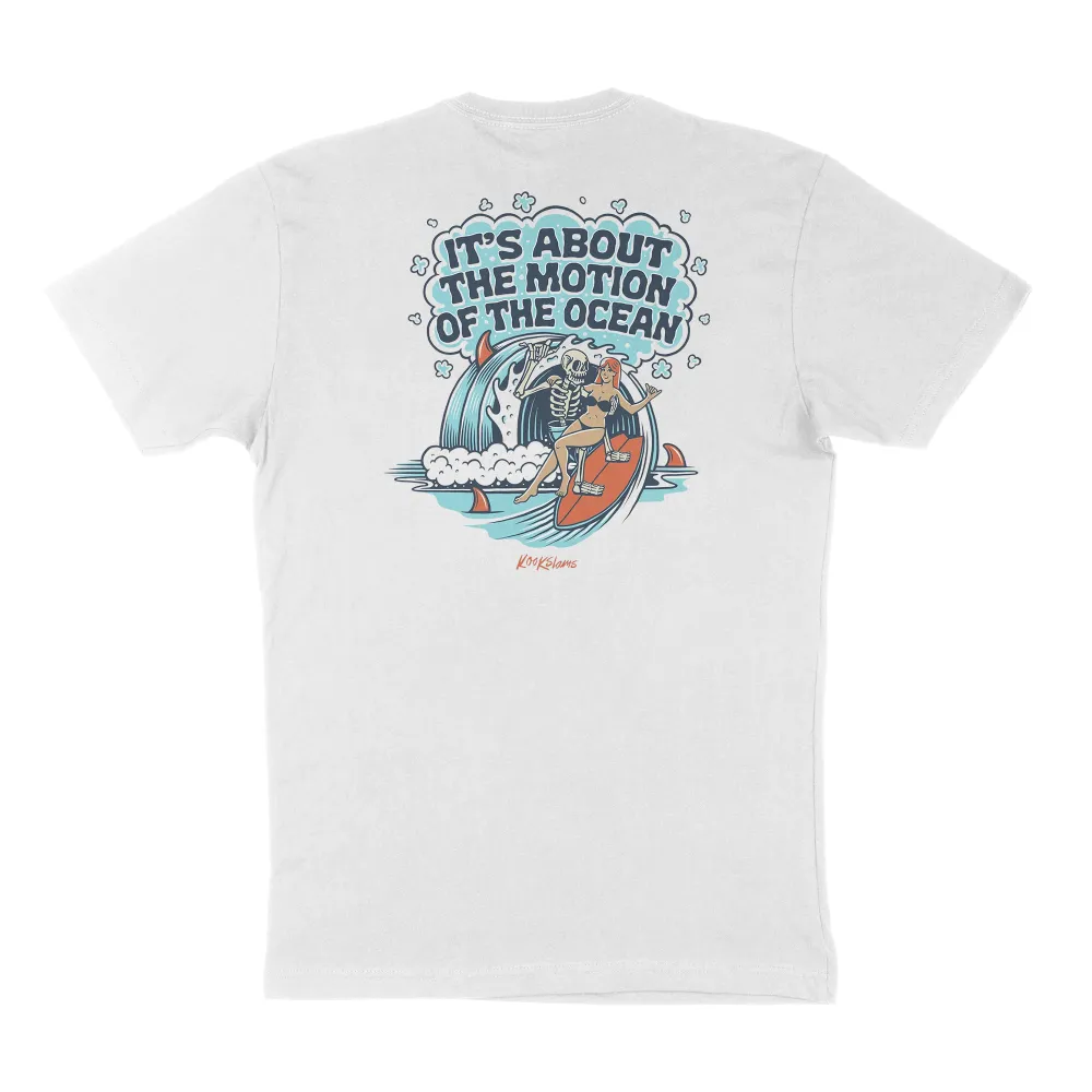 Men'S Pure Cotton Round-Neck Ocean Sports T-Shirt