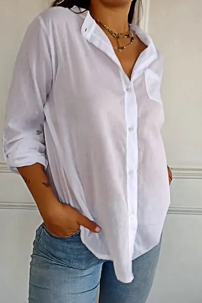 Women's cotton and linen casual top