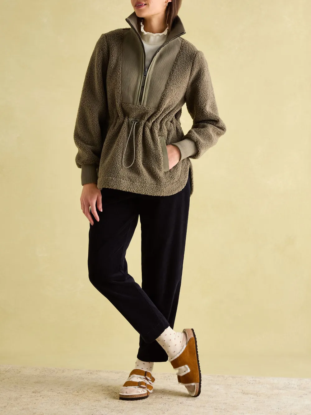 Thurleston Khaki Green Borg Fleece