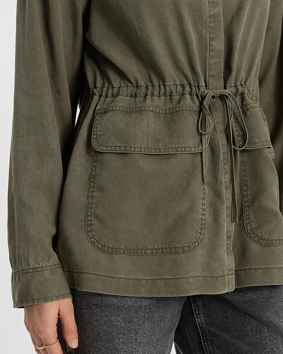 Cinched Waist Utility Shacket