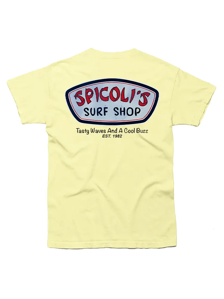 Spicoli'S Surf Shop Tasty Waves And A Cool Buzz Men'S T-Shirt