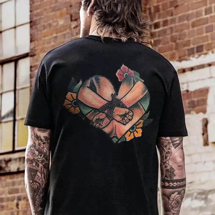 Naked Woman With Her Hands Tied Printed Men's T-shirt