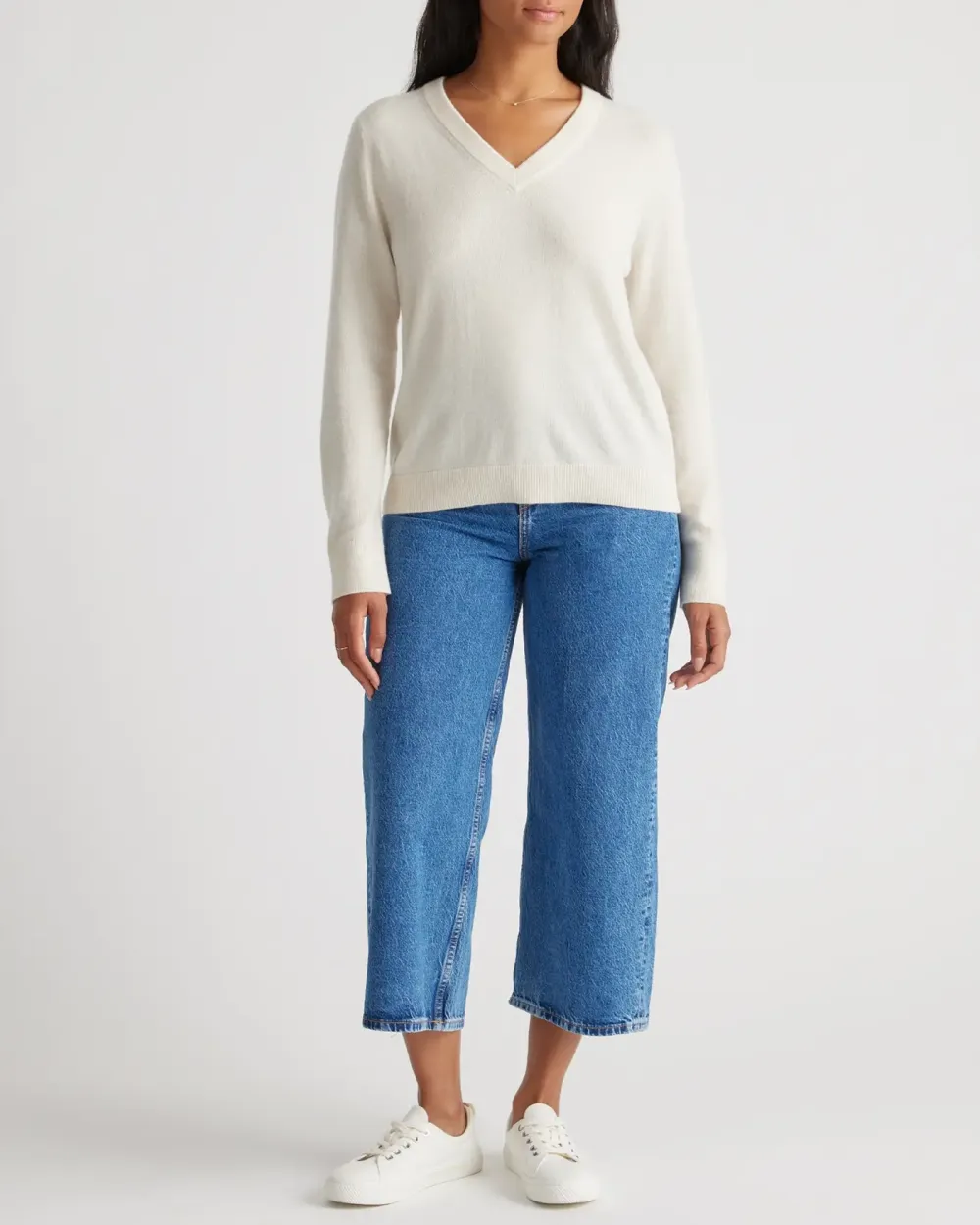 Mongolian Cashmere Relaxed V-Neck Sweater