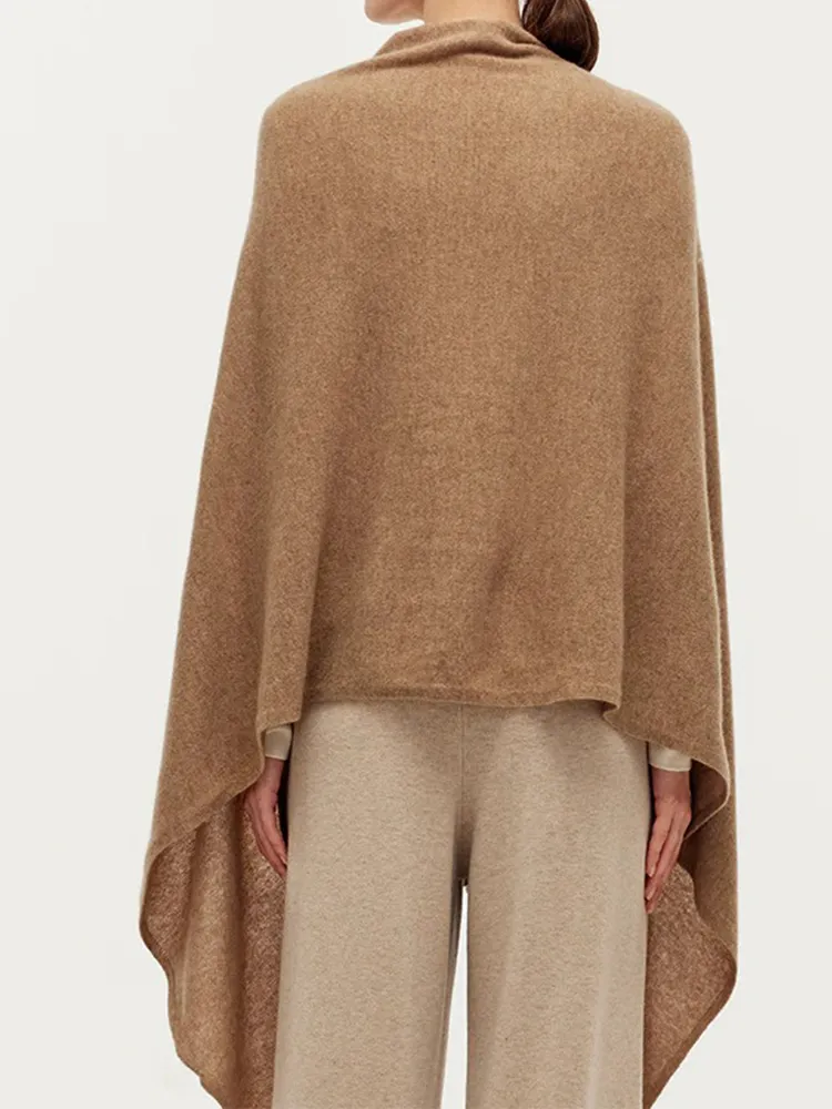 100% Cashmere Pullover Poncho Sweater