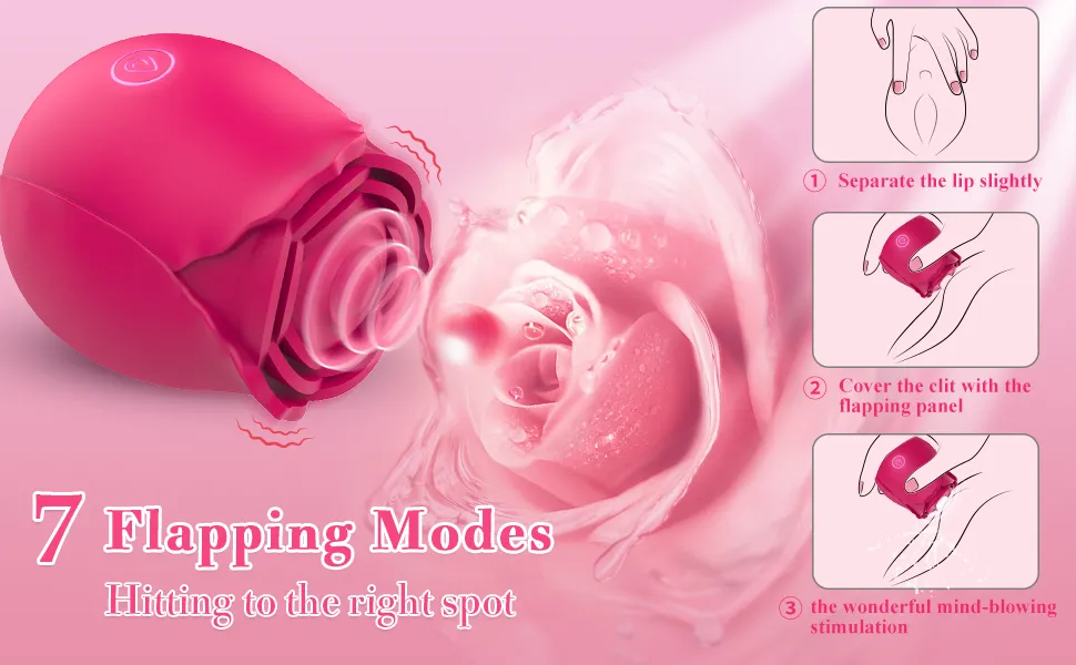 Rose Toys Clitoral Vibrator Nipple Massager 7 Mind-Blowing Tapping Modes Sex Toy
