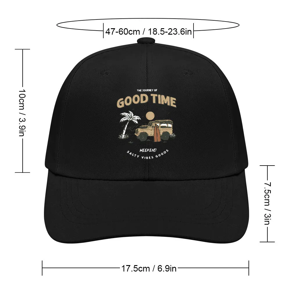 Good Time Weekend Salty Vibes Goods Printed Bent Rubber Baseball Cap