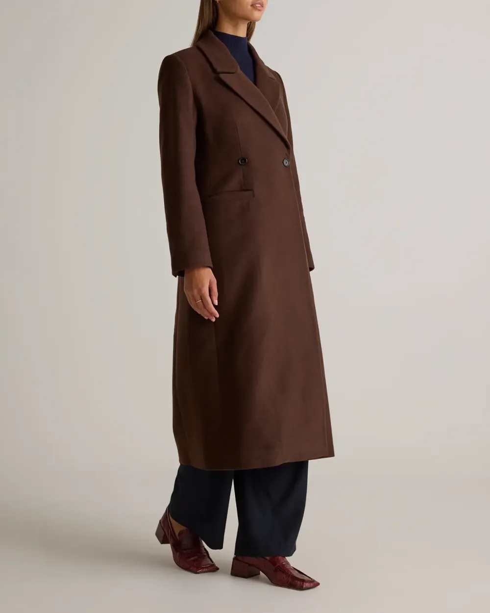 Slight Stretch Italian Wool Tailored Coat