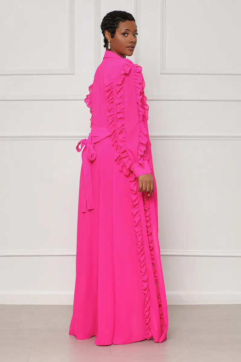 Artful Aura Kimono Short Set (Hot Pink)