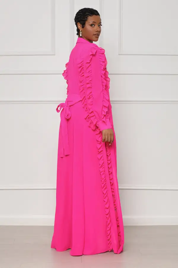 Artful Aura Kimono Short Set (Hot Pink)