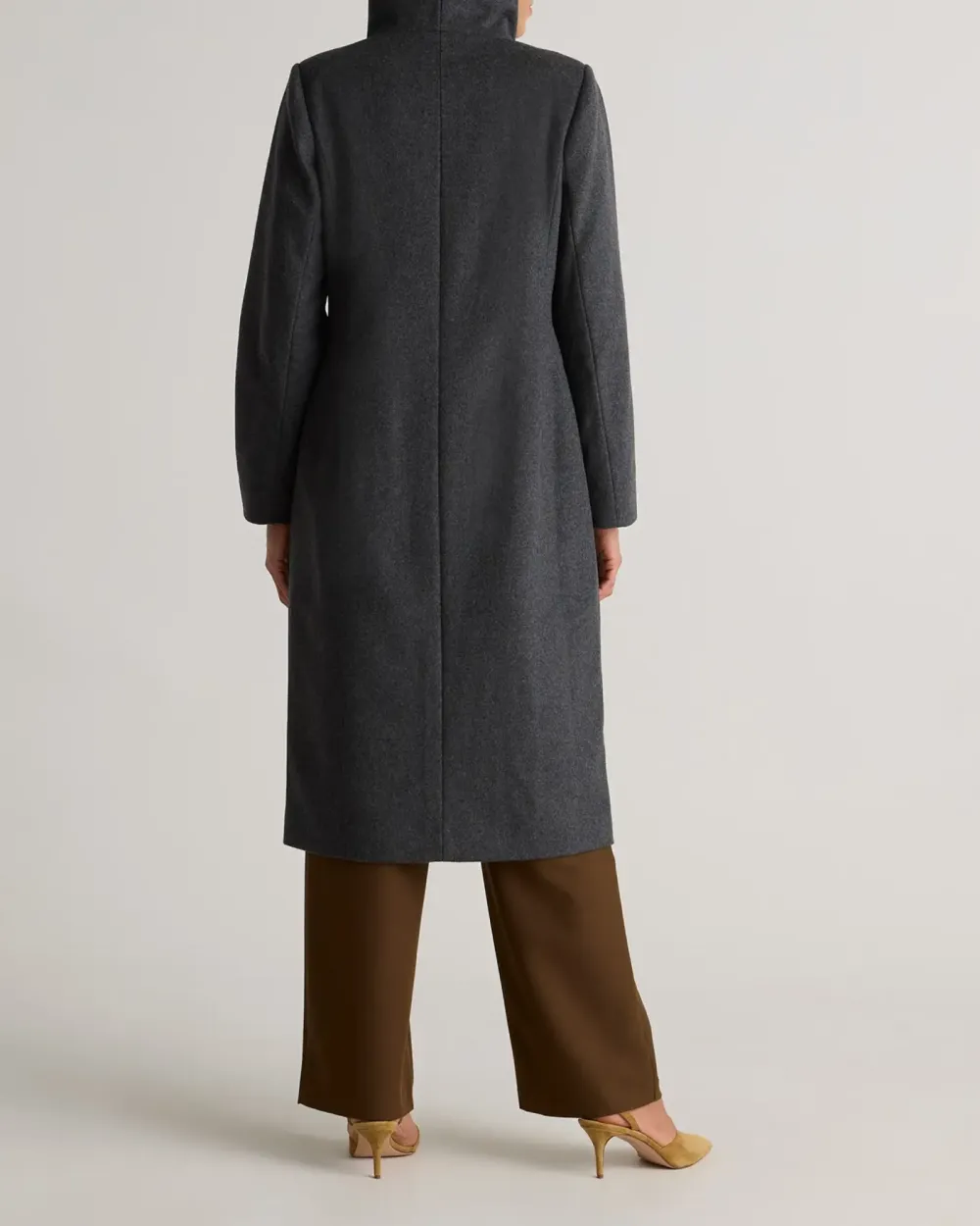 Stylish Shawl Collar Wool Long Cocoon Coat