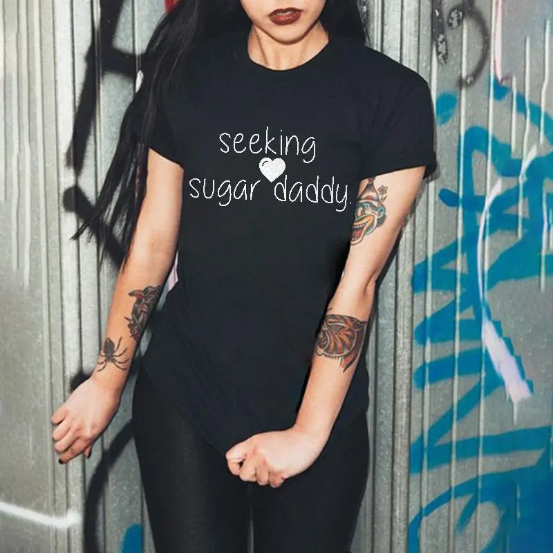 Seeking Sugar Daddy Print Women's T-shirt