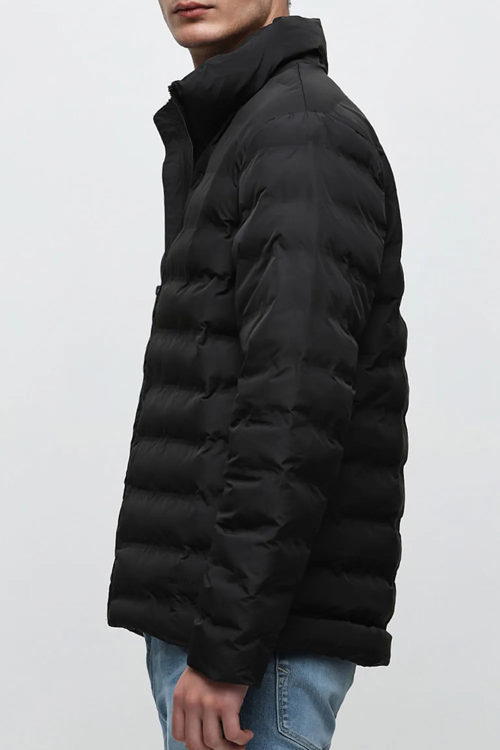 Green High Neck Quilted Jacket