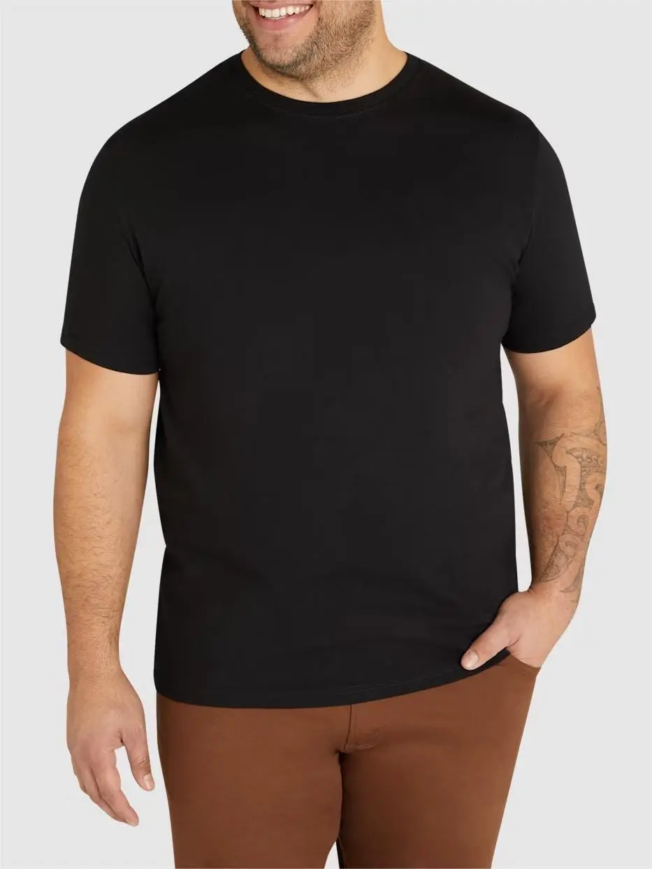 BLACK ESSENTIAL CREW NECK TEE