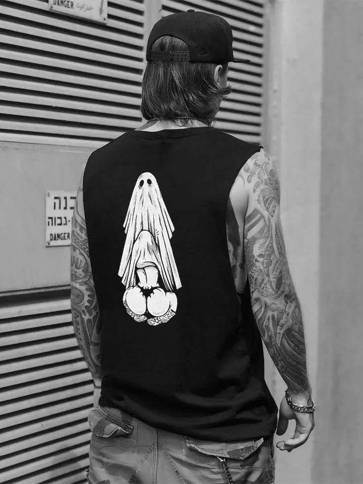 Oral Sex With Ghost Dirty Love Printed Men's Tank