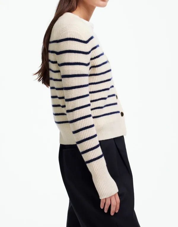 V-Neck Cardigan in Stripe