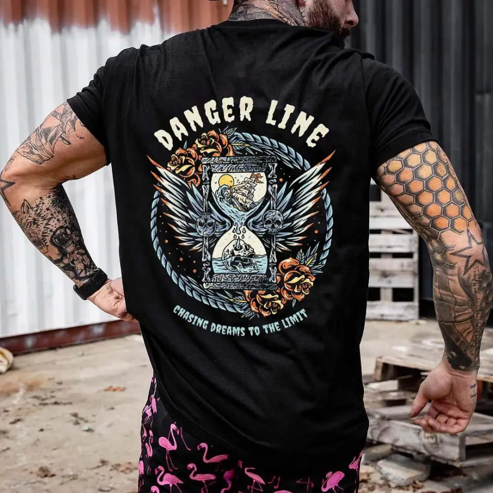Danger Line Printed Men's T-shirt