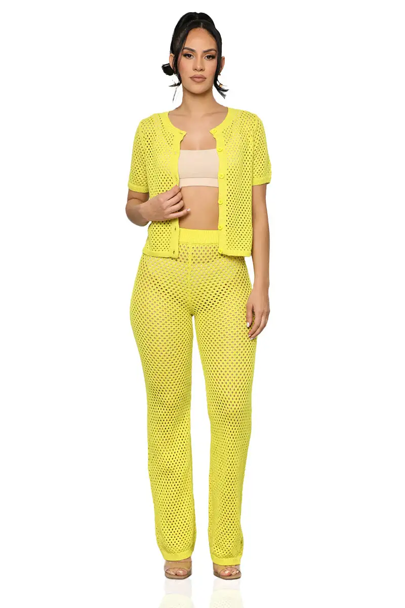 Nothing But Net Pants Set (Lime)- FINAL SALE