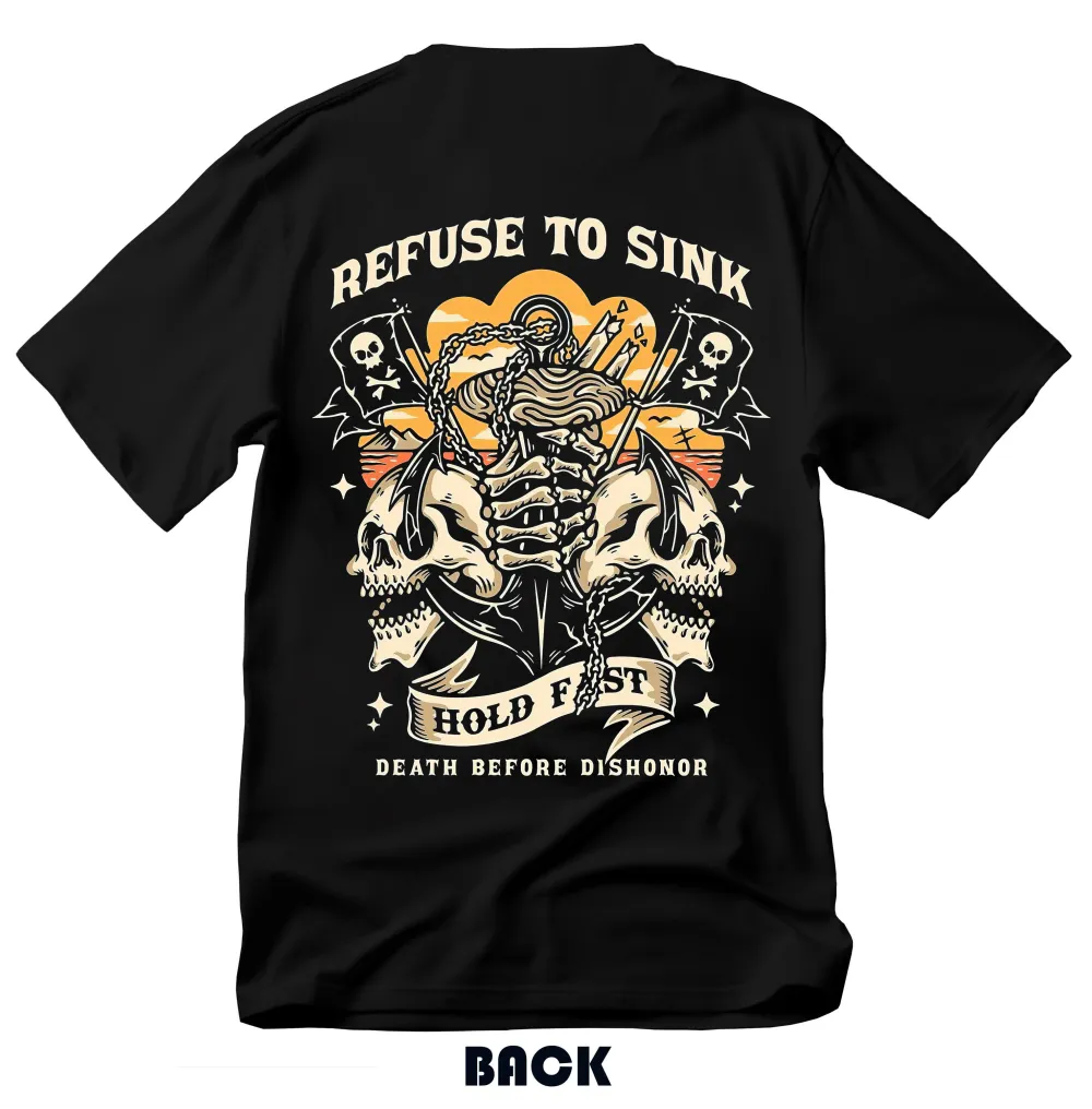 Refuse To Sink Death Before Dishonor Printed Men's T-shirt