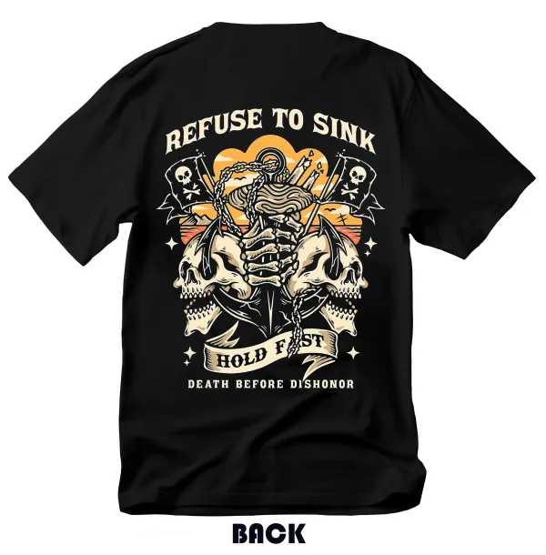 Refuse To Sink Death Before Dishonor Printed Men's T-shirt