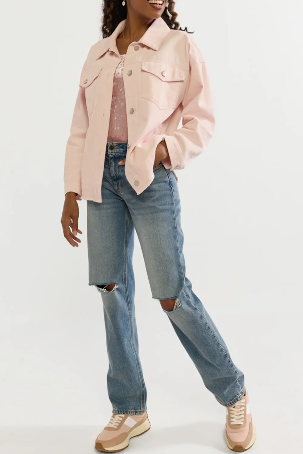 Serena Oversized Corduroy Button Up Shacket