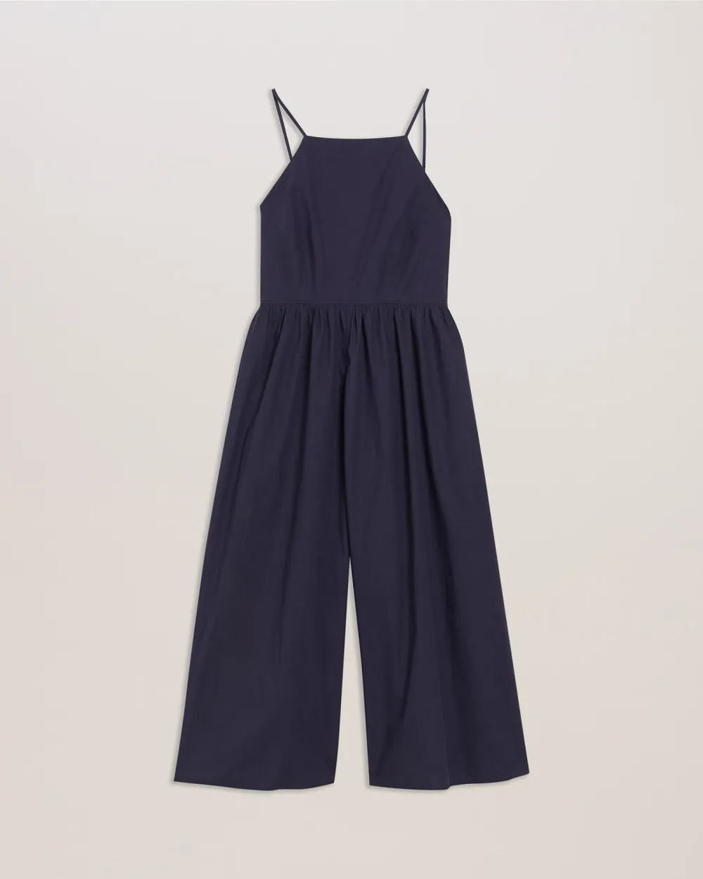 Eze Squared Neck Strappy Cross Over Jumpsuit Dk-Blue