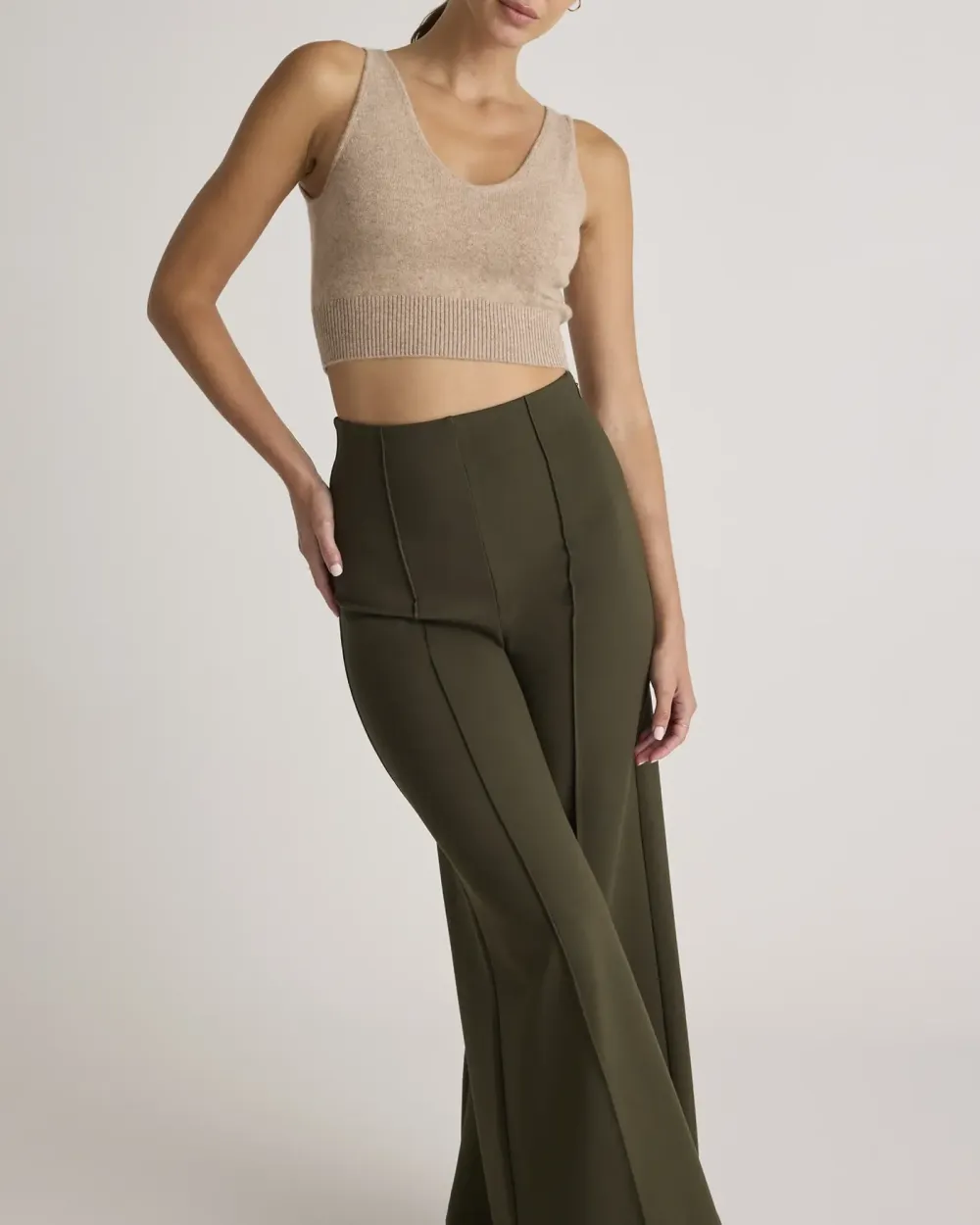 Ultra-Stretch Ponte Super Wide Leg Ankle Pants