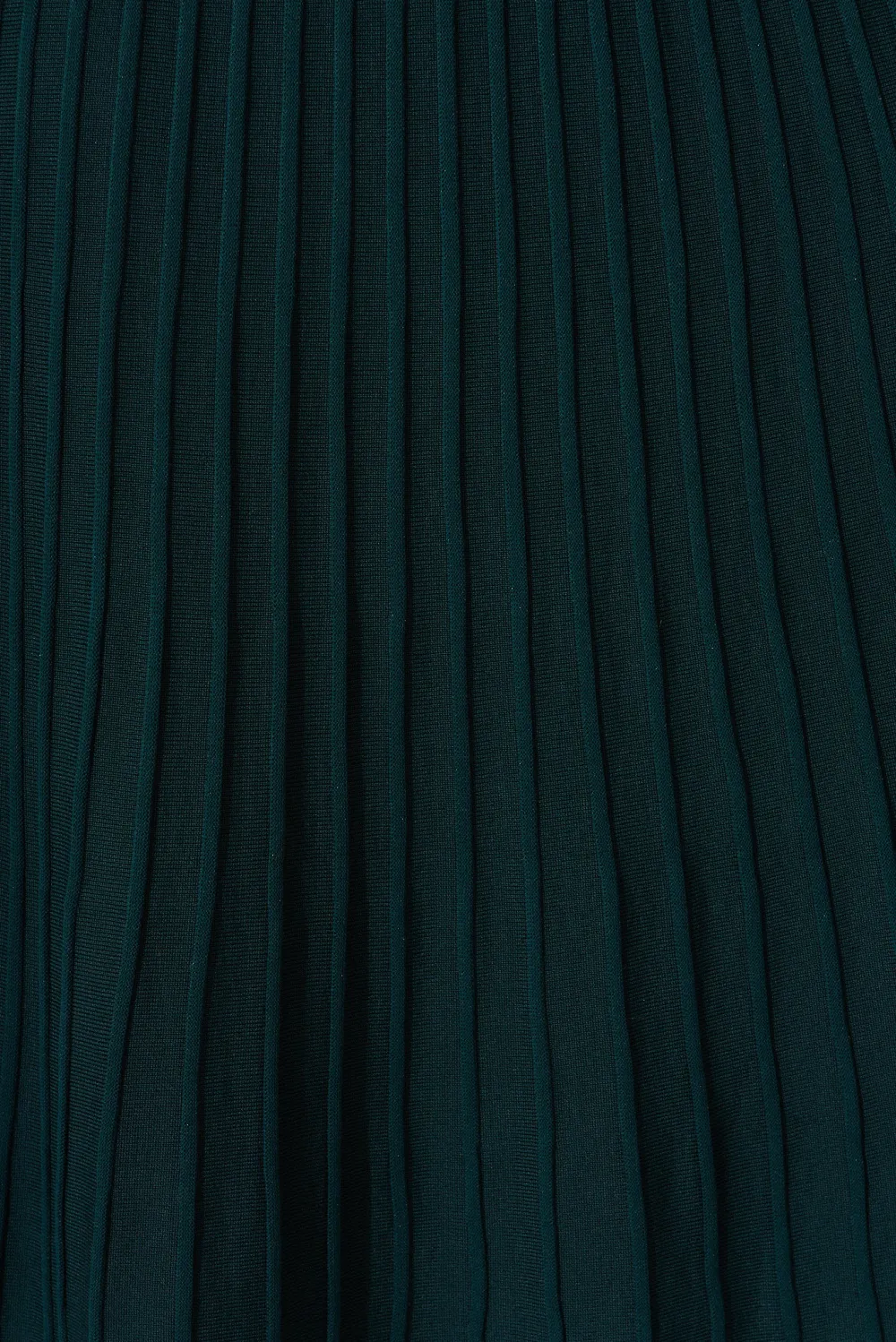 Dark Green Pleated Knitted Midi Dress