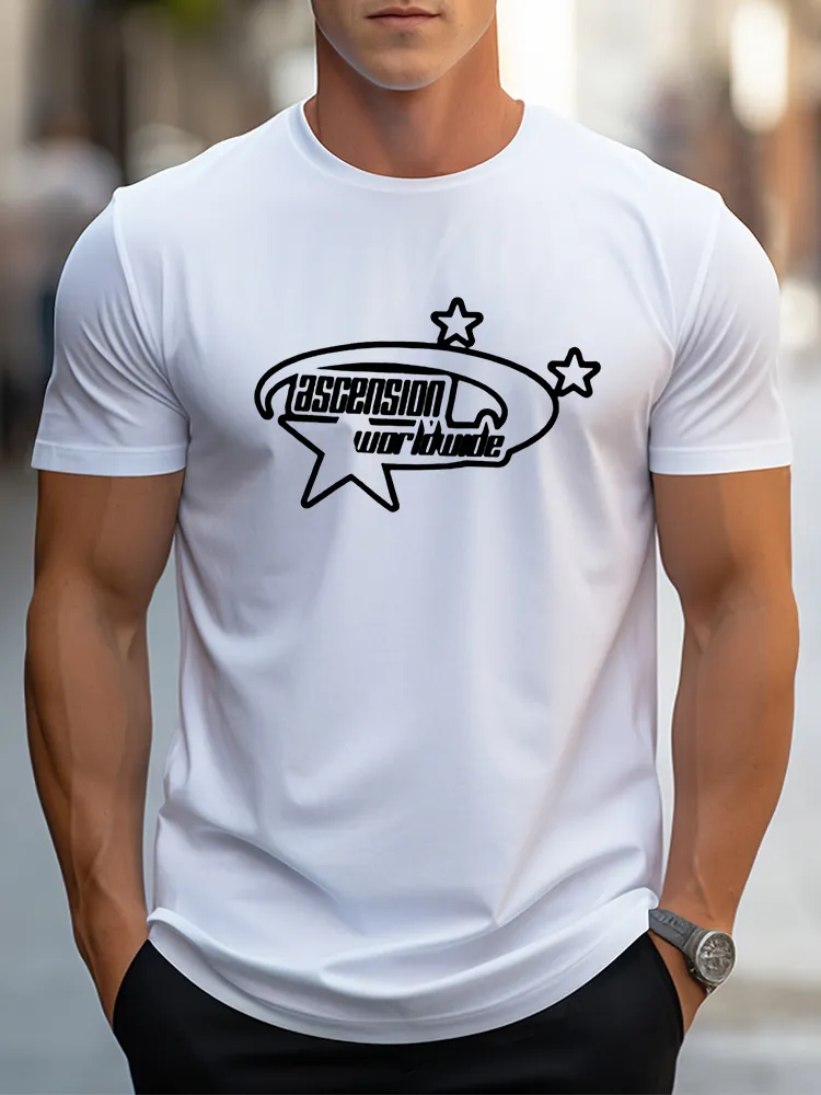 Men'S Ascension Pure Cotton Round-Neck Short-Sleeved T-Shirt