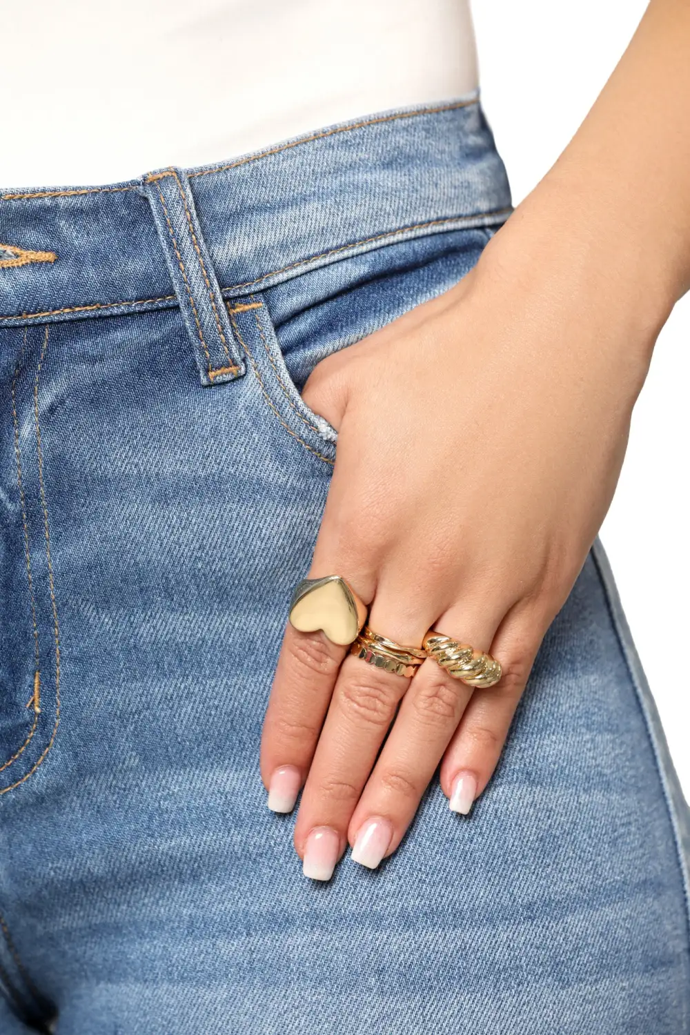 Falling In Love Gold Rings
