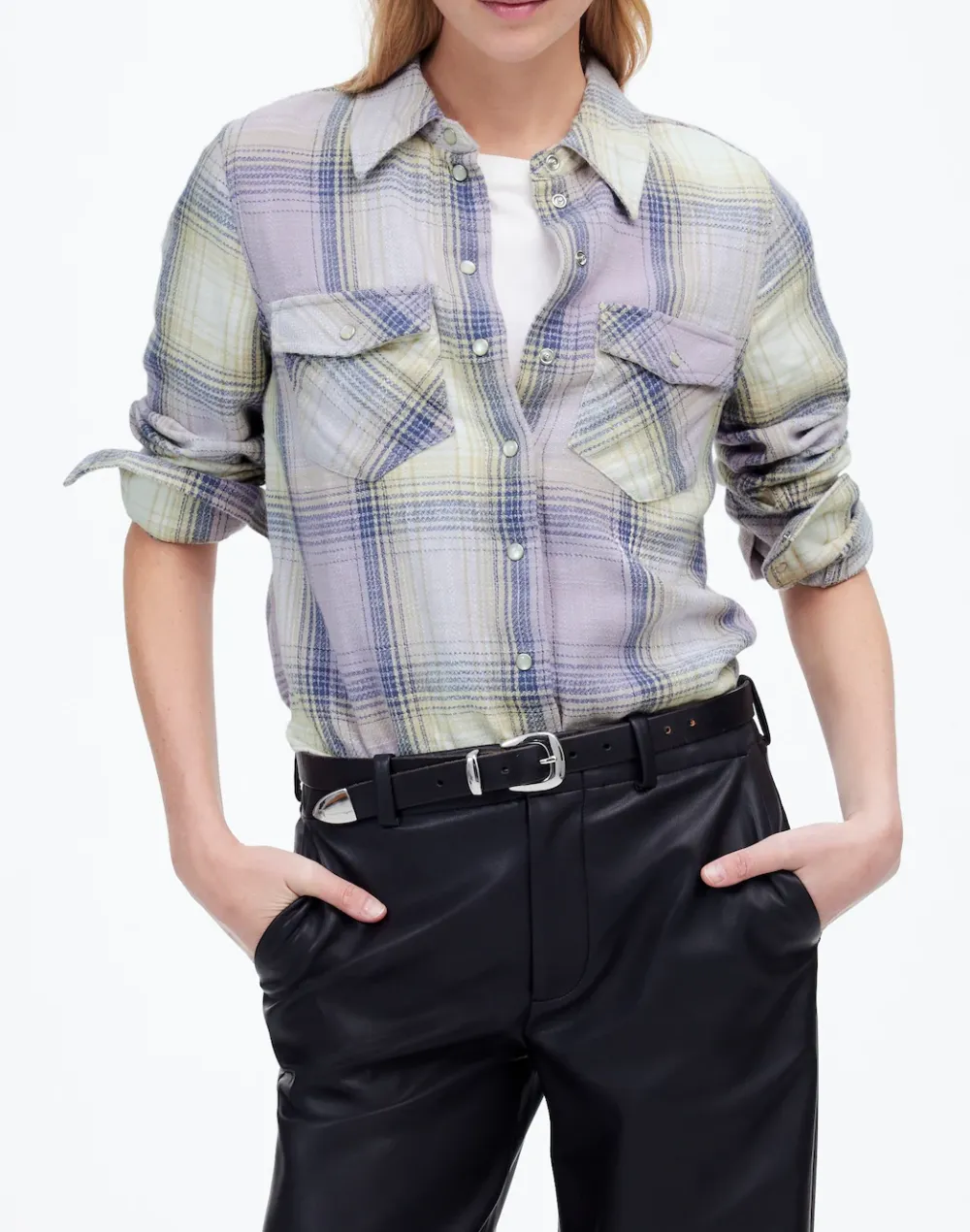 Flannel Snap-Front Shirt in Plaid