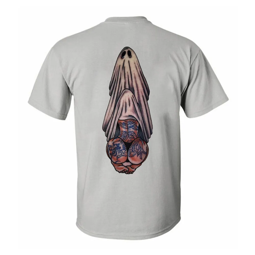 Ghost And The Tattooed Sexy Lady Printed Men's T-shirt