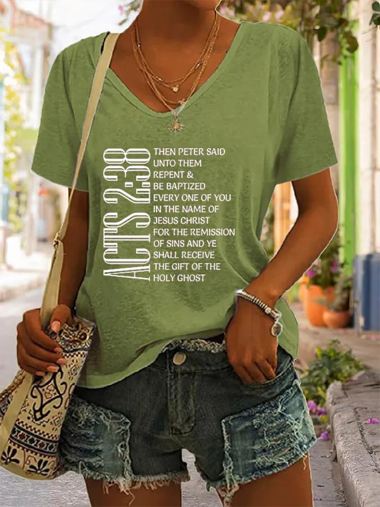 Acts 2:38 Shirt, Bible Verse T-Shirt, Christian Gift, Scripture Shirt, Holy Ghost T-Shirt, Pentecostal T-Shirt, Christian Gift, Baptized Tee