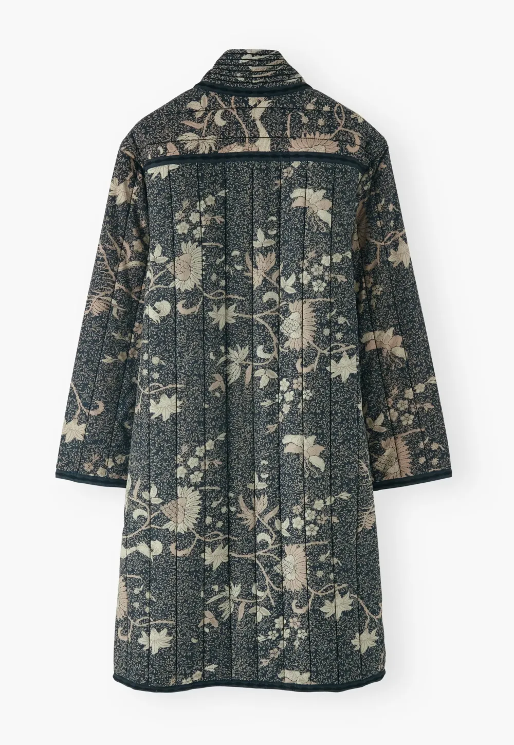 Quilted printed coat
Fine cotton