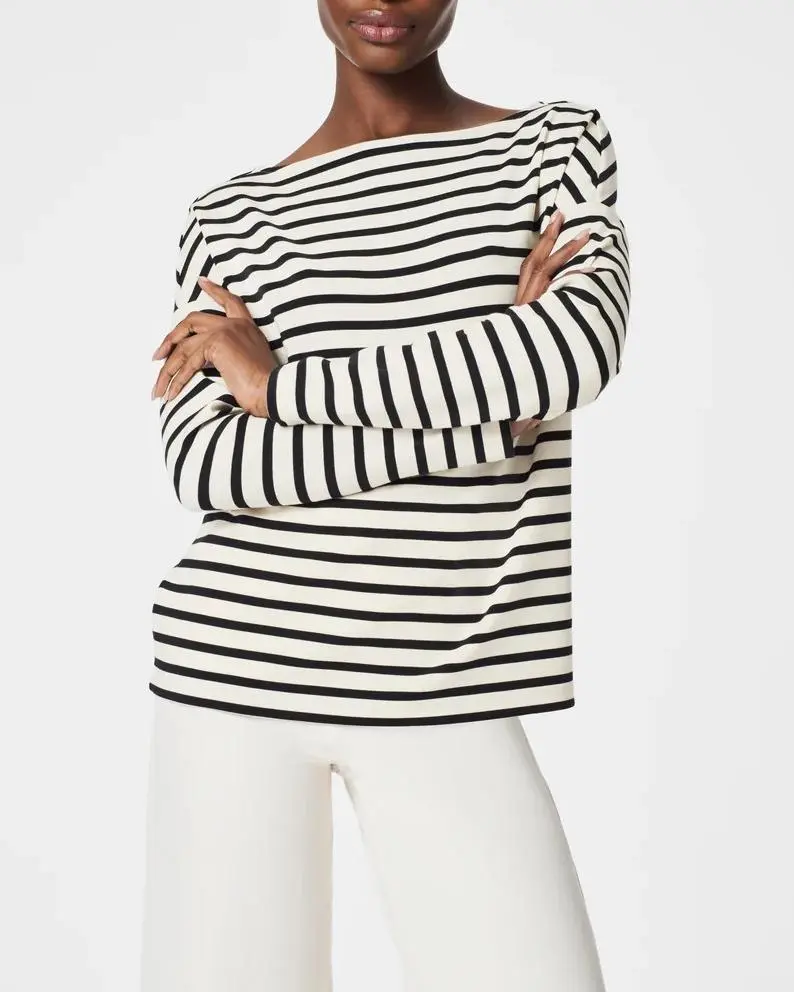 Stripe Boat Neck Top