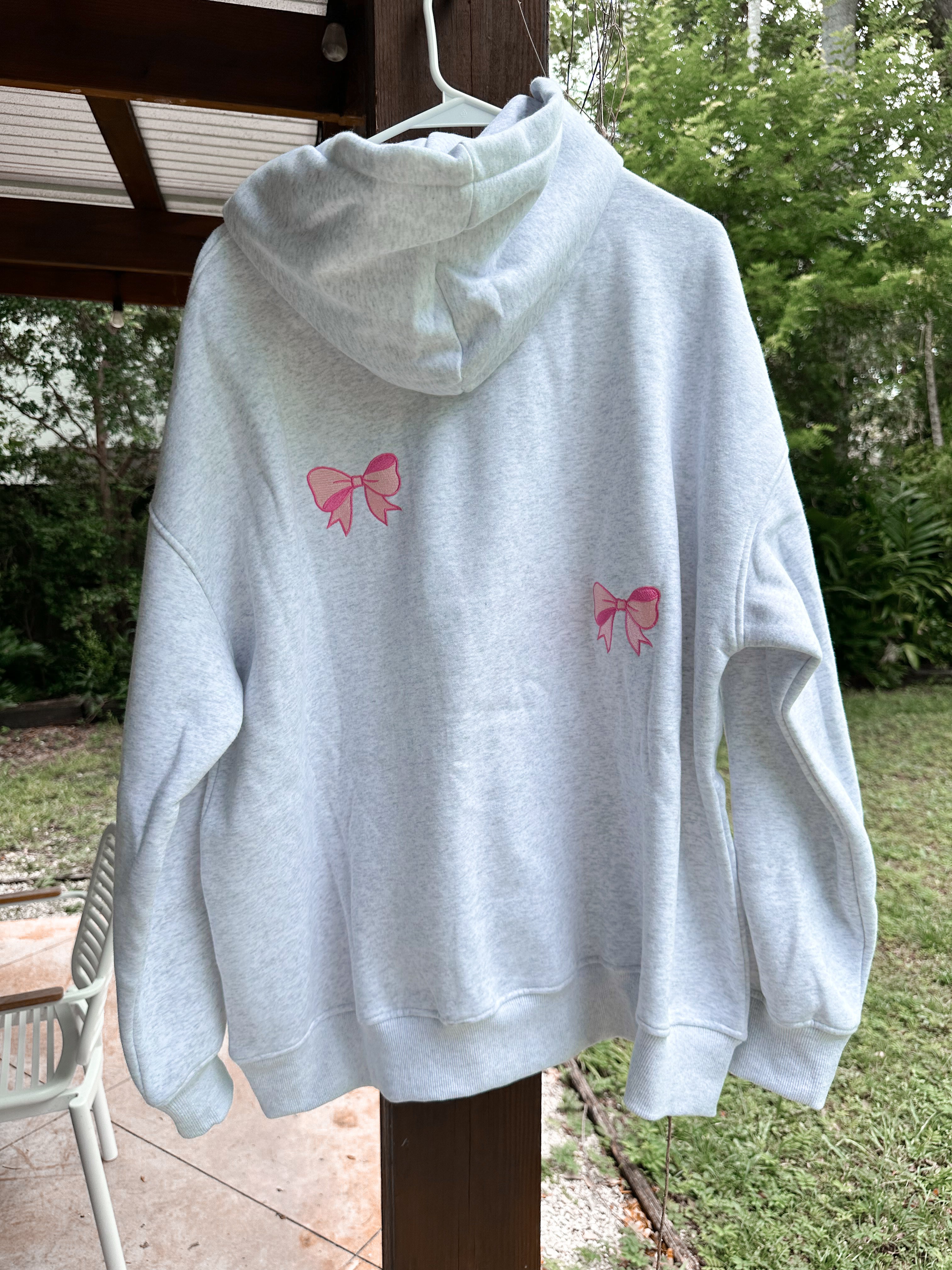 Embroider Bow Hoodie