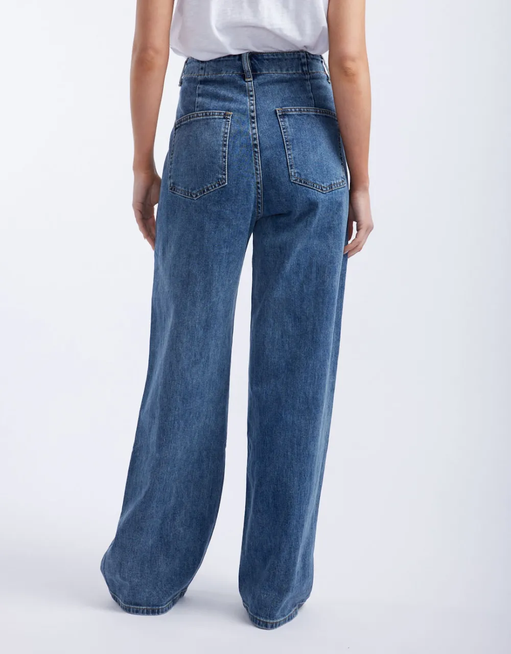 Frankie Wide Leg Jeans - Mid Wash